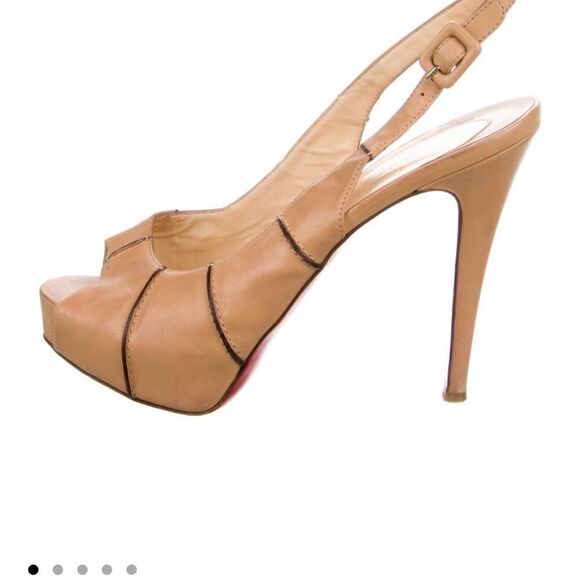 Christian Louboutin size 40.5 Slingback Sandals with Peep Toe and Platform - Picture 1 of 3